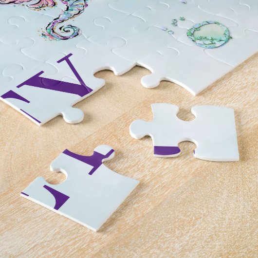 Mädchen Meerjungfrau & Meerestiere Personalisierte Puzzle (Seite)