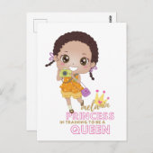 Mädchen MELANIN Prinzessin in Ausbildung als König Postkarte (Vorne/Hinten)