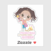 Mädchen MELANIN Prinzessinnen schulen, Niedlich zu Aufkleber (Blatt)