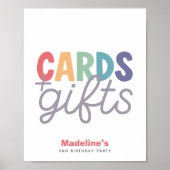 Mädchen Minimalist Regenbogen Karten und Geschenke Poster (Vorne)