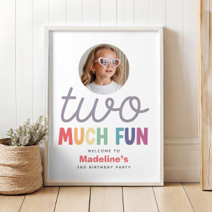 Mädchen Minimalistischer Regenbogen 2. Geburtstags Poster