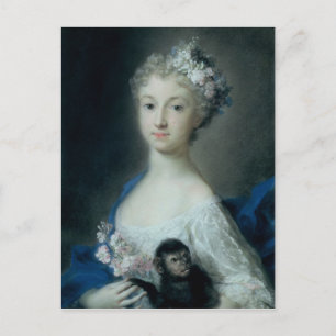 Mädchen mit Affen Postkarte