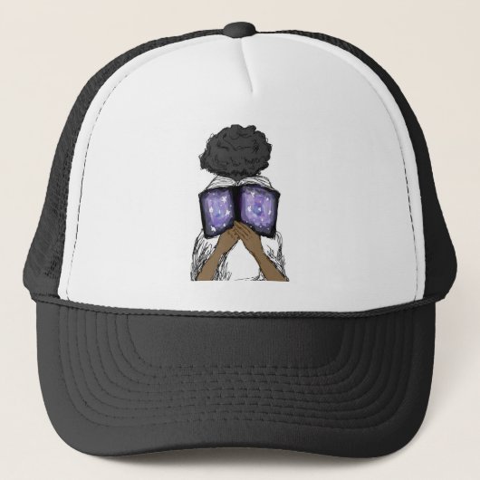 Mädchen mit Afro-Lesung Truckerkappe (Vorderseite)