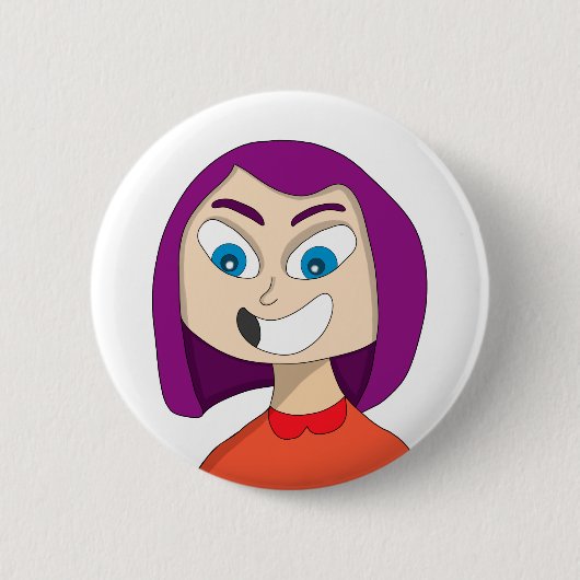 Mädchen mit ansteckendem Lächeln Button (Vorderseite)