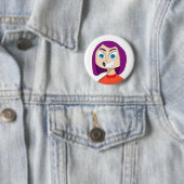 Mädchen mit ansteckendem Lächeln Button (Beispiel)