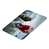 Mädchen mit Äpfeln im Schnee Magnet (Linke Seite)