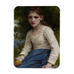 Mädchen mit Apple von William-Adolphe Bouguereau Magnet