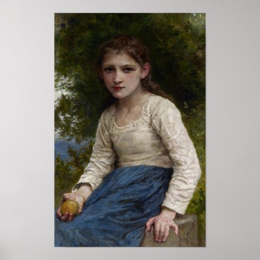 Mädchen mit Apple von William-Adolphe Bouguereau Poster (Vorne)