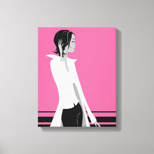 Mädchen mit Attitude Fashion Diva Wrapped Canvas Leinwanddruck (Vorderseite)