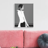 Mädchen mit Attitude Fashion Diva Wrapped Canvas Leinwanddruck (Insitu (Wohnzimmer))