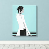 Mädchen mit Attitude Fashion Diva Wrapped Canvas Leinwanddruck (Insitu (Holzboden))