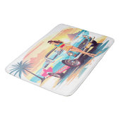 Mädchen mit Auto und Traumwelt Badematte (Schrägansicht)