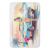 Mädchen mit Auto und Traumwelt Badematte (Vorderseite Vertikal)