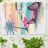 Mädchen mit Auto und Traumwelt Geschirrtuch (Gefaltet)