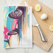 Mädchen mit Auto und Traumwelt Geschirrtuch (Viertel Falte)