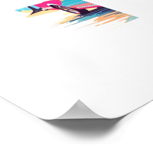 Mädchen mit Auto und Traumwelt Poster (Ecke)