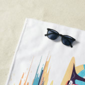 Mädchen mit Auto und Traumwelt Strandtuch (Beispiel)