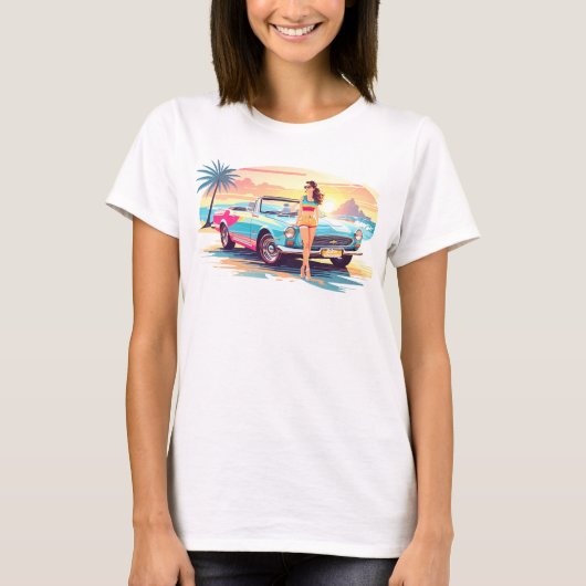 Mädchen mit Auto und Traumwelt T-Shirt (Vorderseite)