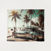 Mädchen mit Auto Wandteppich (Vorderseite (Horizontal))