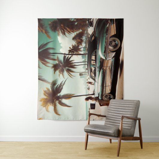 Mädchen mit Auto Wandteppich (Beispiel)