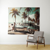 Mädchen mit Auto Wandteppich (Beispiel (Horizontal))