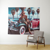 Mädchen mit Auto Wandteppich (Beispiel (Horizontal))