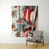 Mädchen mit Auto Wandteppich (Beispiel)