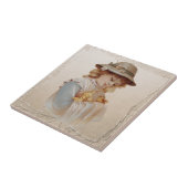 Mädchen mit Baby Ducks Fliese (Seite)