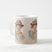 Mädchen mit Baby Ducks Kaffeetasse (Vorderseite Links)
