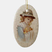 Mädchen mit Baby Ducks Keramik Ornament (Rechts)