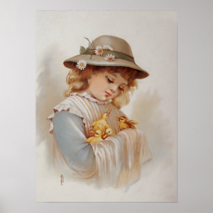 Mädchen mit Baby Ducks Poster