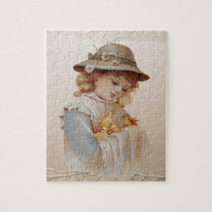 Mädchen mit Babyenten Puzzle