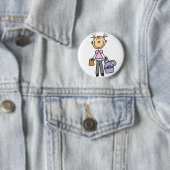 Mädchen mit Backpack-Taste Button (Beispiel)