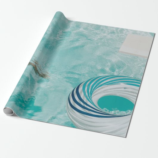 Mädchen mit Badeanzug und Badeanzug im Schwimmbad Geschenkpapier (Ungerollt)