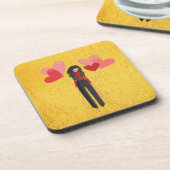 Mädchen mit Ballon whimsical Getränkeuntersetzer (Linke Seite)