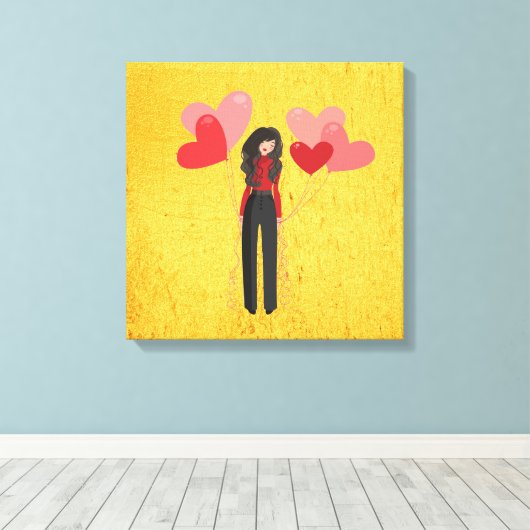 Mädchen mit Ballon whimsical Leinwanddruck (Insitu (Holzboden))