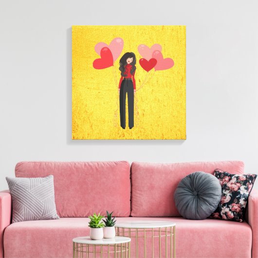 Mädchen mit Ballon whimsical Leinwanddruck (Insitu (Wohnzimmer))