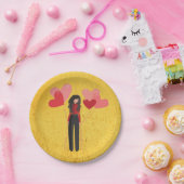 Mädchen mit Ballon whimsical Pappteller (Party)