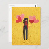 Mädchen mit Ballon whimsical Postkarte (Vorne/Hinten)