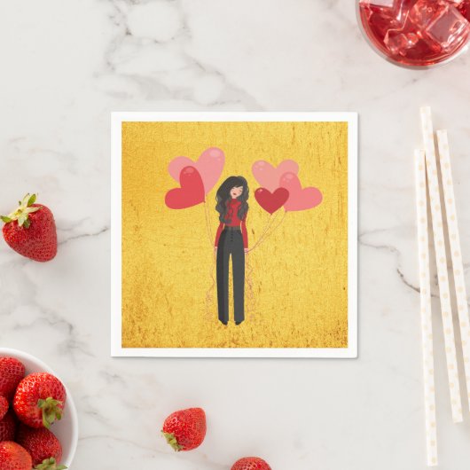 Mädchen mit Ballon whimsical Serviette (Beispiel)