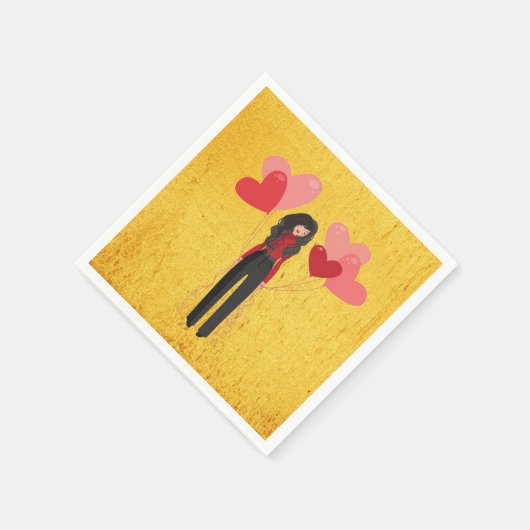 Mädchen mit Ballon whimsical Serviette (Ecke)