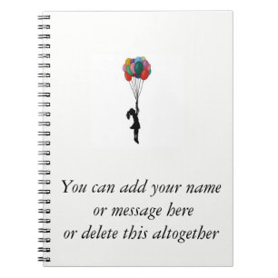 Mädchen mit Ballonen Notizblock, Notizbuch Notizblock