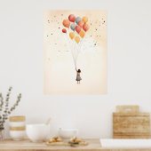Mädchen mit Ballonplakat Poster (Küche)