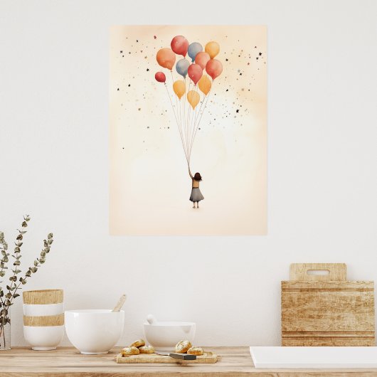 Mädchen mit Ballonplakat Poster (Küche)