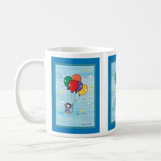 Mädchen mit Balloons - Kinder Kunst für CHOC Kaffeetasse (Links)