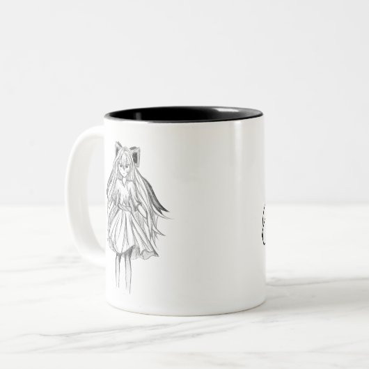 Mädchen mit Band Zweifarbige Tasse (Vorderseite Links)