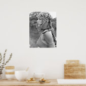 Mädchen mit Bandana Art Print Poster (Küche)