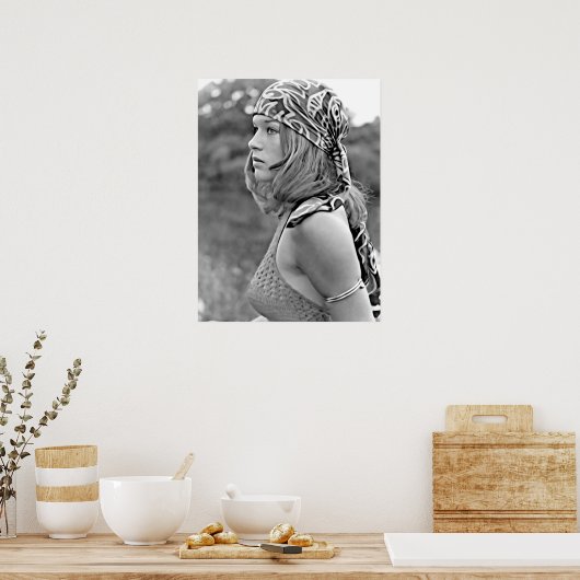 Mädchen mit Bandana Art Print Poster (Küche)