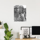 Mädchen mit Bandana Art Print Poster (Heimbüro)