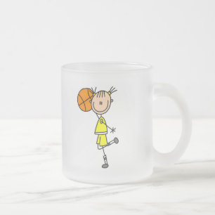 Mädchen mit Basketball-T-Shirts und Geschenken Mattglastasse